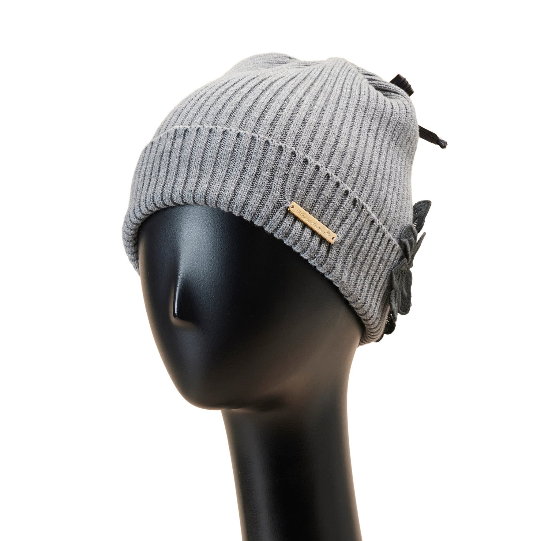 ★新品・タグ付き★アシーナニューヨーク　ニット帽　ベロアリボン　ウール　ベージュ OVERRIDE｜Athena New York Alicia / アシーナニューヨーク