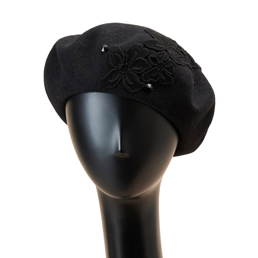 Amanda Beret Butterfly Black