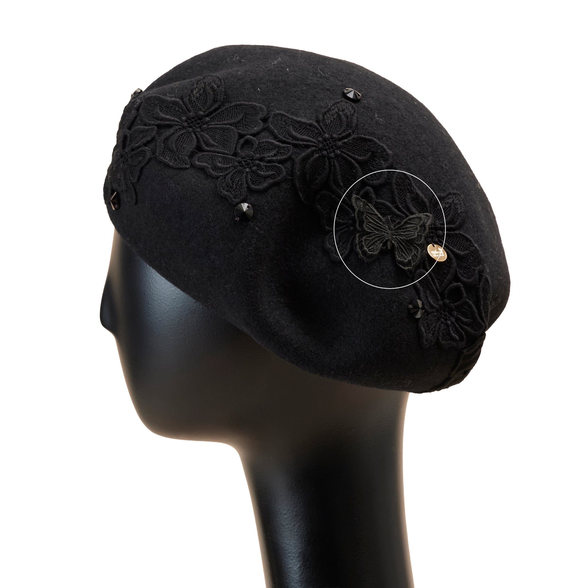 新品★アシーナニューヨーク　Amanda Beret　ベレー帽　ウール　フラワー New！Amanda Beret Butterflyｱﾏﾝﾀﾞ ﾍﾞﾚｰ ﾊﾞﾀﾌﾗｲ – Athena New York