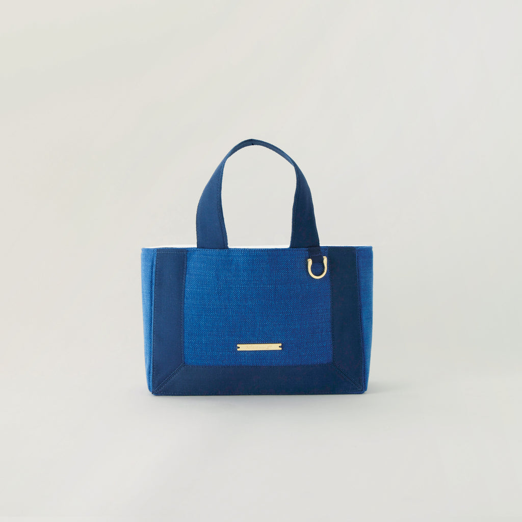 Grosgrain Wide Tote (S) Denim×Navy