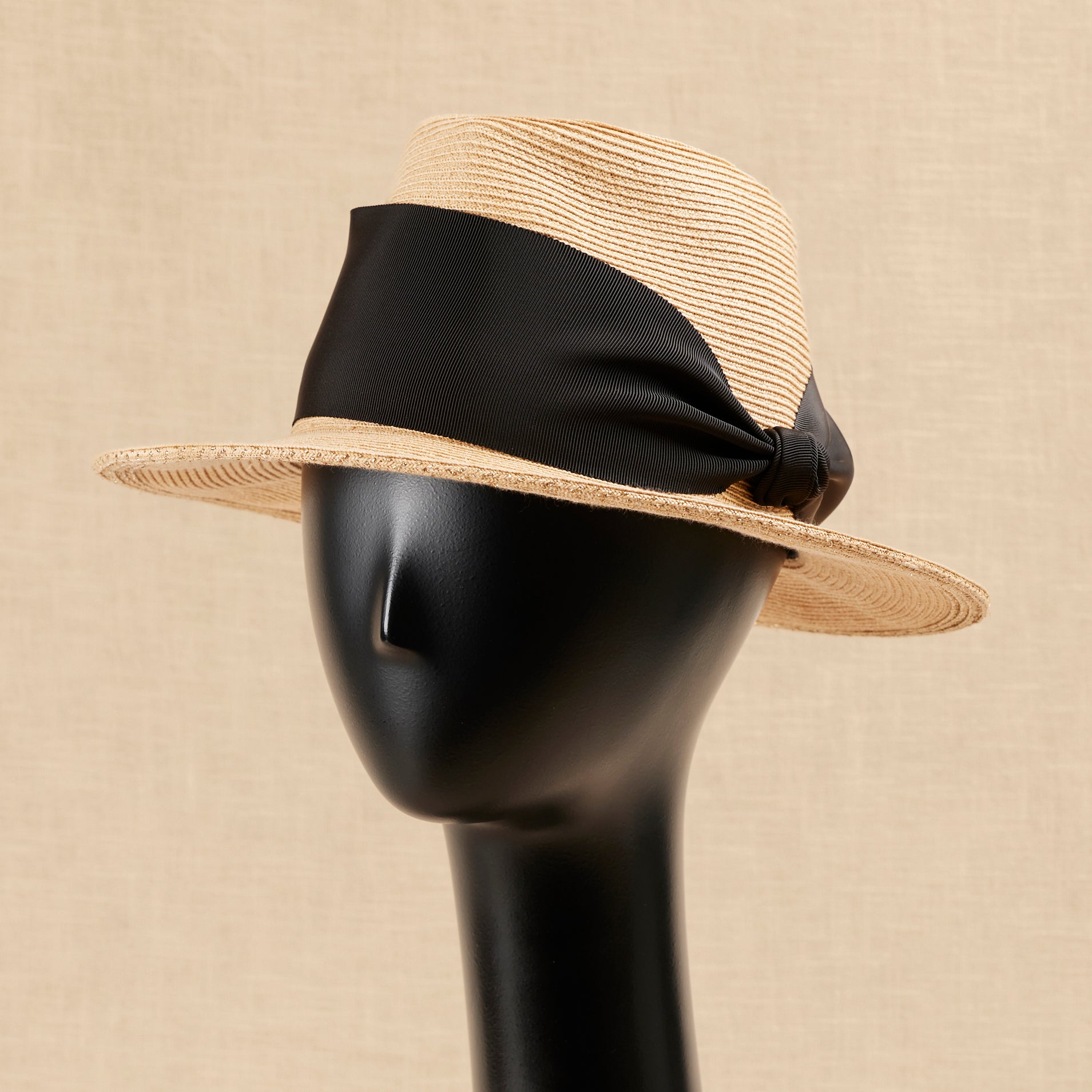 新品　アシーナニューヨーク　カミラ　シルバーリボン ベージュ】アシーナ ニューヨーク カミラ TANBODY ハット 麦わら