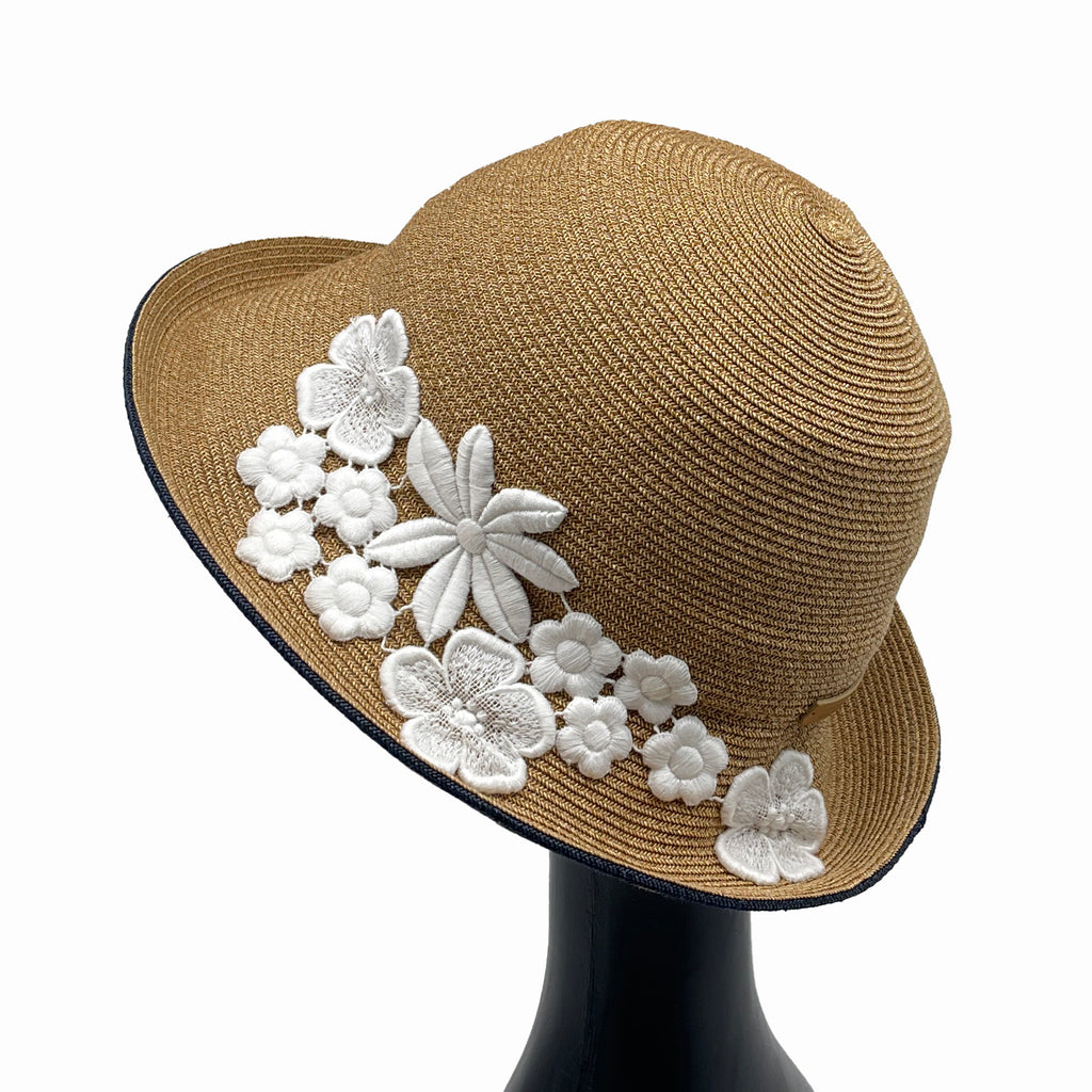 Mami Flower Girl Tan Navy
