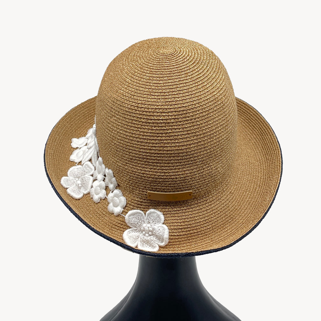 Mami Flower Girl Tan Navy
